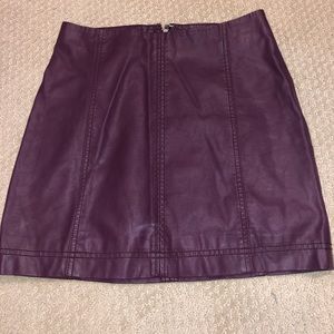 Purple leather Free People Skirt